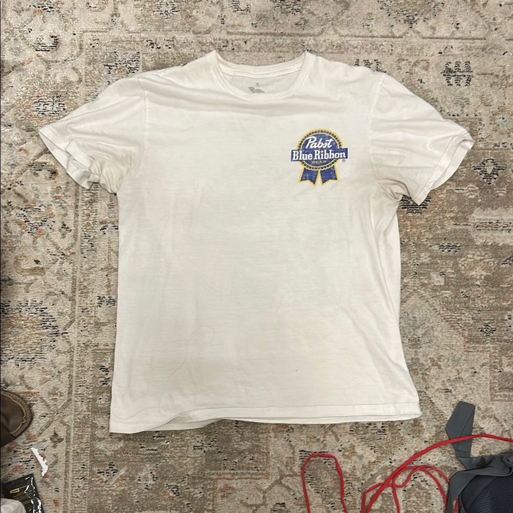 Pabst Blue Ribbon White T-Shirt